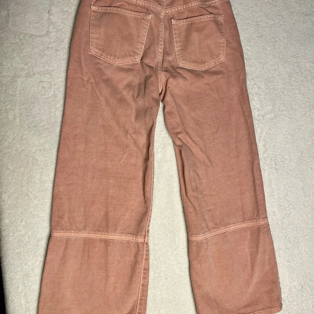 Old Navy Girls High Rise Baggy Wide Leg Jeans Size 10 Dusty Rose Pink